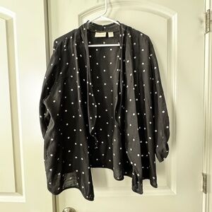 Chico's Black and White Polka Dot Light Jacket 3 (XL)​